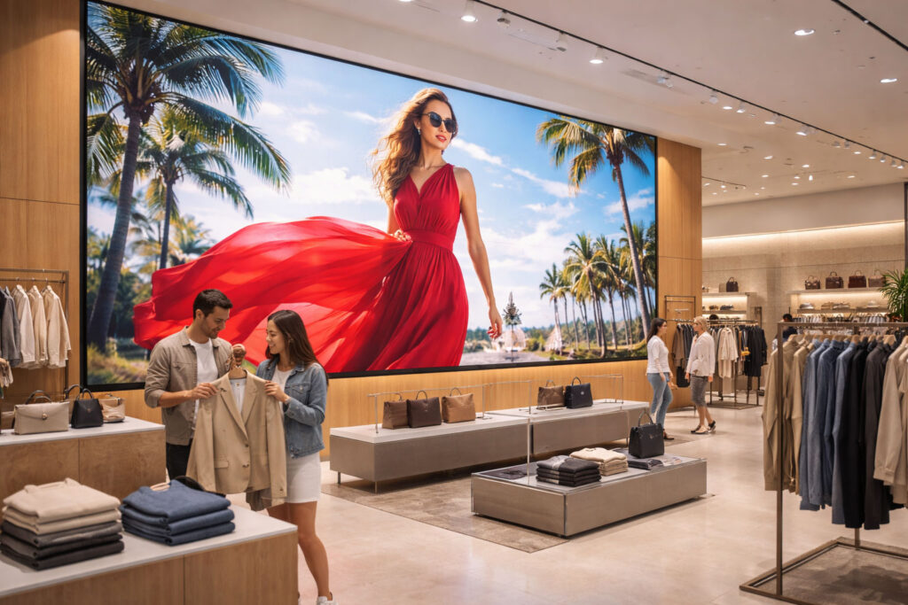 pantallas LED de gran formato integradas en arquitectura corporativa