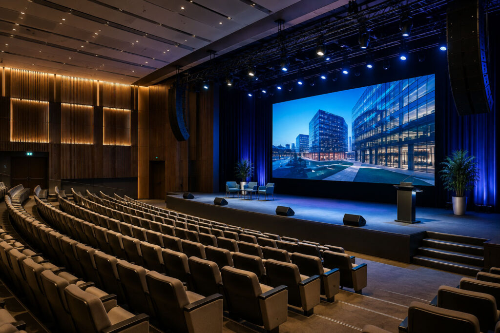 Auditorio con actualización sistemas audiovisuales mediante tecnología AV sobre IP